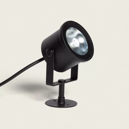 Projecteur led 10W noir extra plat ip65-1000 lumens etanche exterieur rocaille jardin