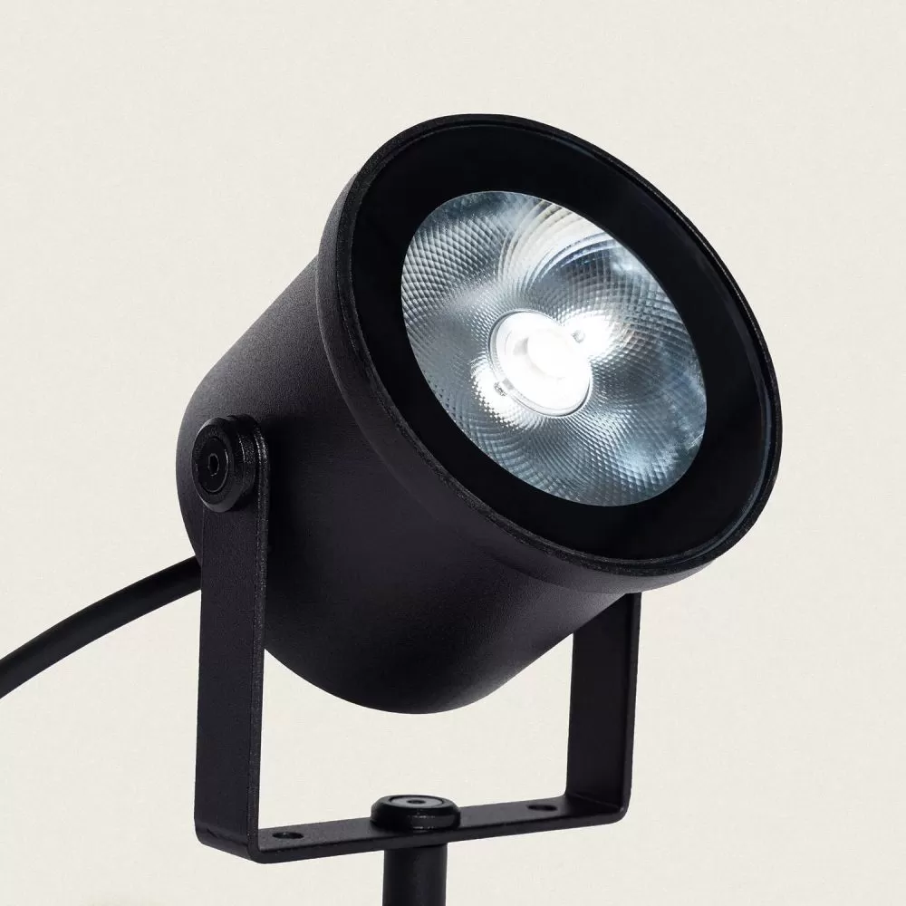 Projecteur led 10W noir extra plat ip65-1000 lumens etanche exterieur rocaille jardin