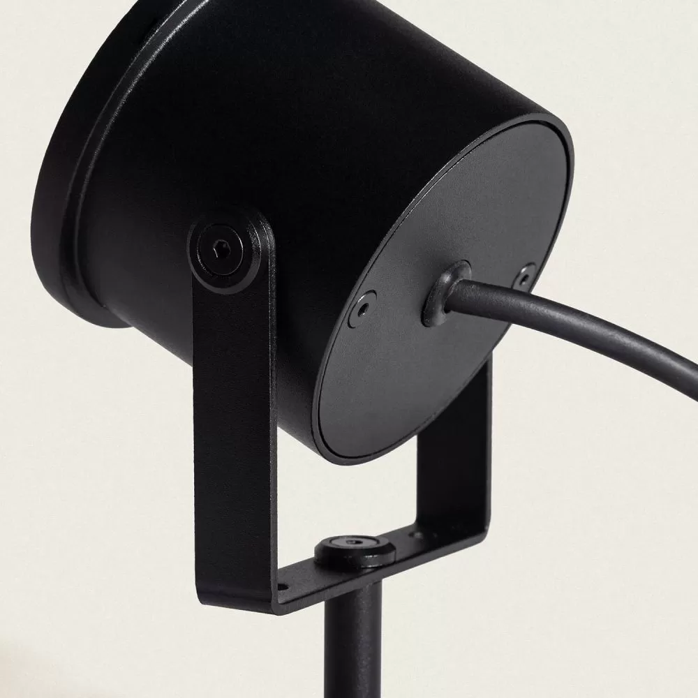 Projecteur led 10W noir extra plat ip65-1000 lumens etanche exterieur rocaille jardin