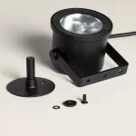 Projecteur led 10W noir extra plat ip65-1000 lumens etanche exterieur rocaille jardin