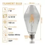 ampoule-filament-led-7w-1800k-culot-e27-diamant-105mm