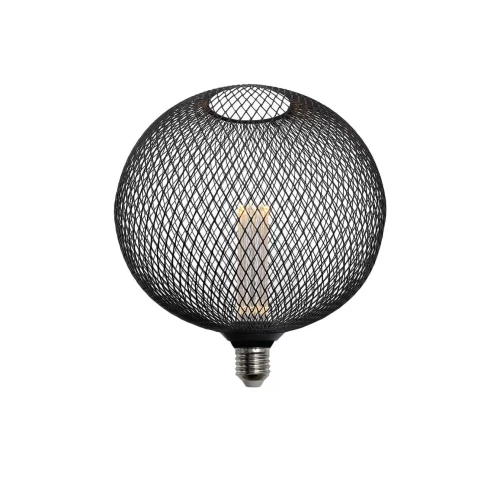 ampoule-filament-led-4w-400lm-culot-e27-globe-grille-noire-200mm