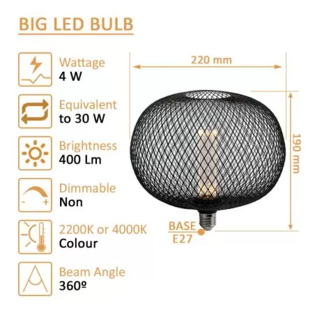 ampoule-filament-led-4w-culot-e27-grille-noire-boule-220mm