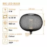 ampoule-filament-led-4w-culot-e27-grille-noire-boule-220mm