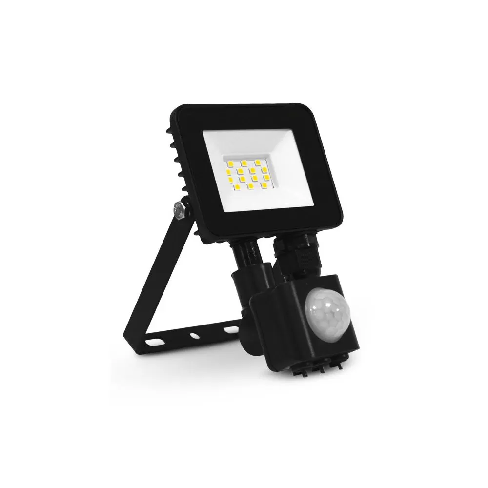 Projecteur LED Noir + Détecteur 10W 6000k