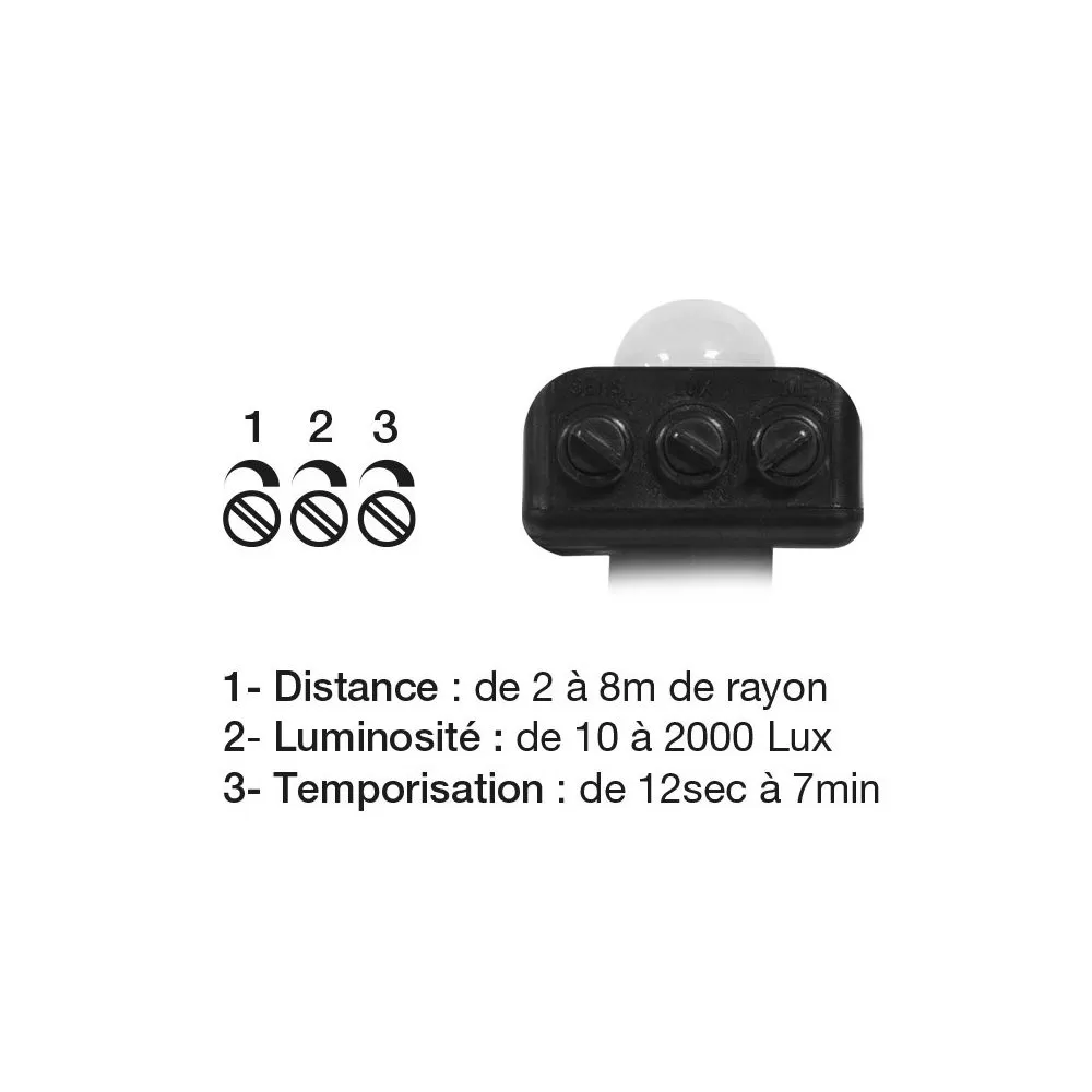 Projecteur LED Noir + Détecteur 10W 6000k