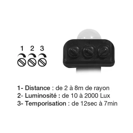 Projecteur LED Noir + Détecteur mouvement 10W 4000k