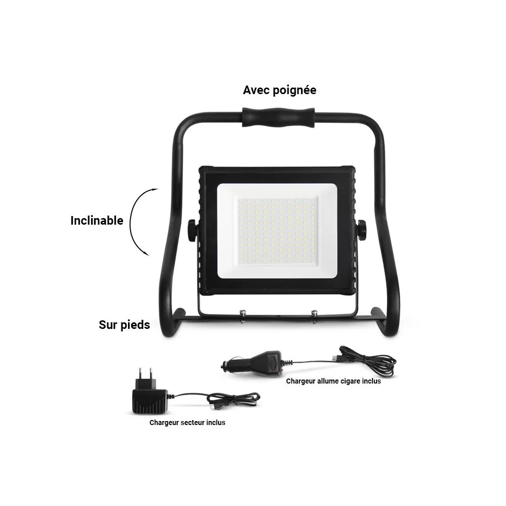 Projecteur LED Portatif Orientable 10W 6000K