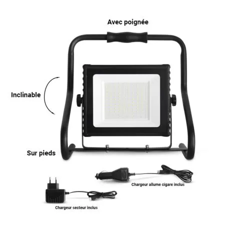 Projecteur LED Portatif Orientable 10W 6000K