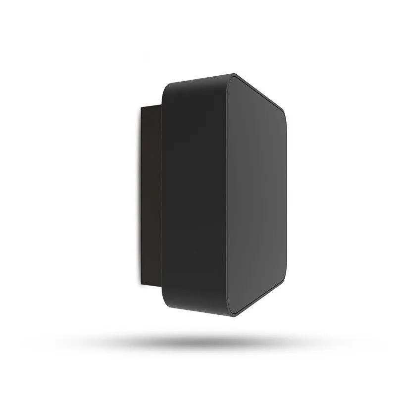 applique-murale-led-ronde-10w-3000k-noir-ip65