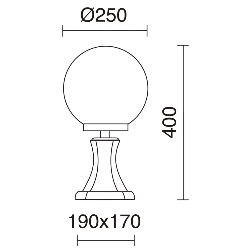 Borne boule CAST IP43 75W E27 Noir - Pas cher