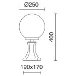 Borne boule CAST IP43 75W E27 Noir - Pas cher