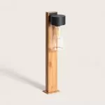 borne-potelet-50cm-exterieure-noire-effet-bois-ip44-220v