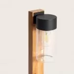borne-potelet-50cm-exterieure-noire-effet-bois-ip44-220v