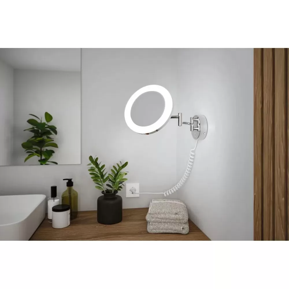 Miroir cosmétique LED Masua IP44 White Switch 55lm 230V 4W Chrome