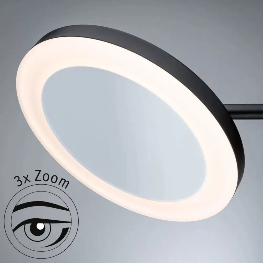 Miroir cosmétique LED Masua IP44 White Switch 55lm 230V 4W noir