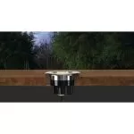 DASAR® FLAT 80, encastré de sol extérieur, inox brossé, LED, 4,3W, 3000K, IP67, collerette inox 304