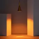 suspension-moderne-dore-lustre-plafonnier-conique-culot-ampoule-e27