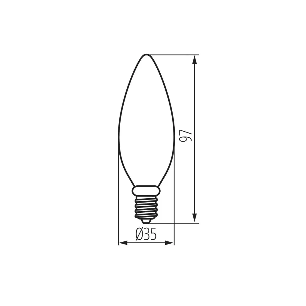 Ampoule led e14 flamme 7w-1055 lumens-c37