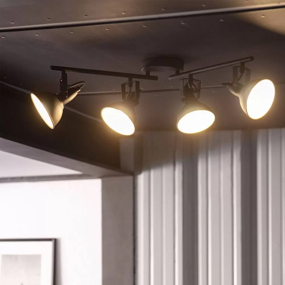 applique-murale-plafonnier-spot-quatre-tetes-patere-orientable-noir-culot-e14