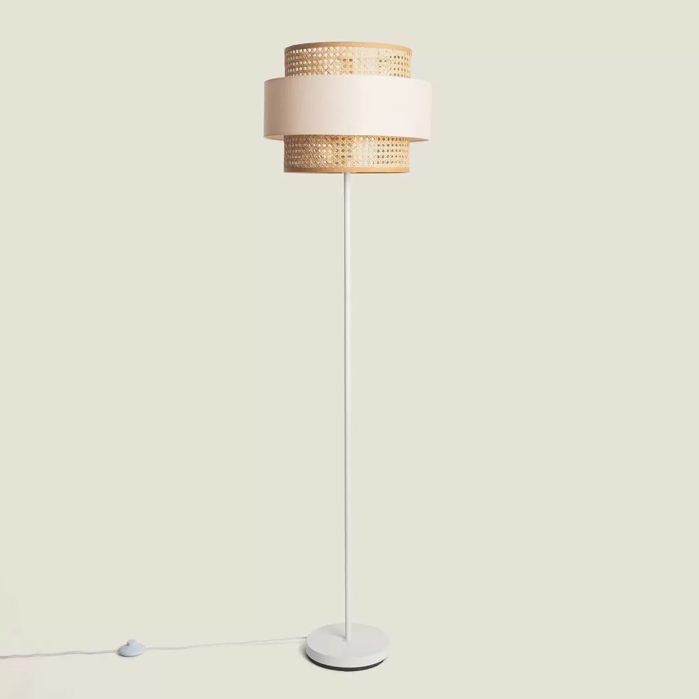 lampadaire-sur-pied-abat-jour-rotin-culot-e27-pied-blanc