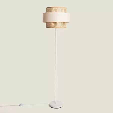 lampadaire-sur-pied-abat-jour-rotin-culot-e27-pied-blanc