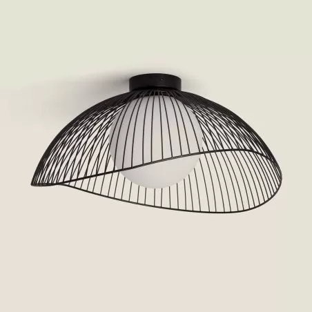 plafonnier-metal-dore-et-cloche-verre-culot-e27-interieur-reflecteur