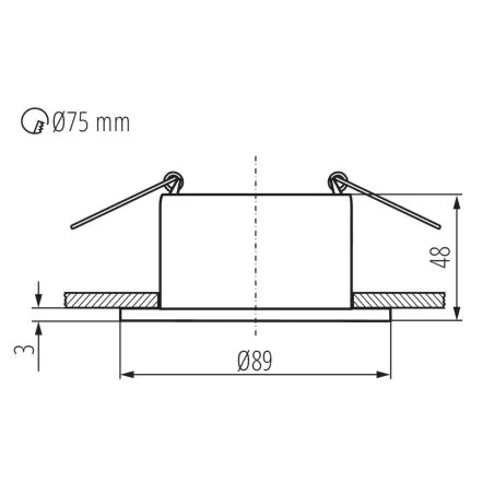 Support encastrable spot gu10/gu5.3 GLOZO DSO W/W basse luminance