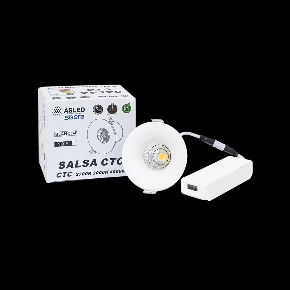 SPOT SALSA Spot 9W blanc recouvrable CTC 2700/3000/4000K-rt2012-re2020
