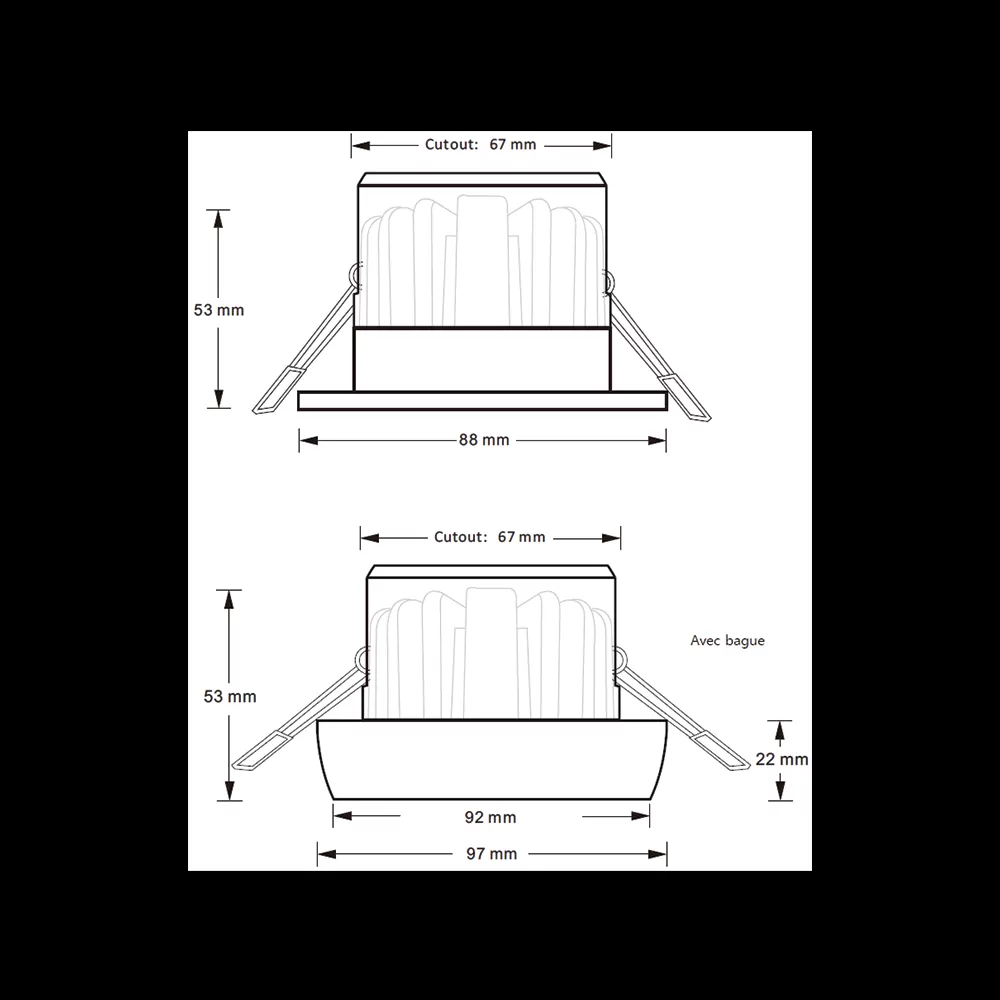 SPOT SALSA Spot 9W blanc recouvrable CTC 2700/3000/4000K-rt2012-re2020