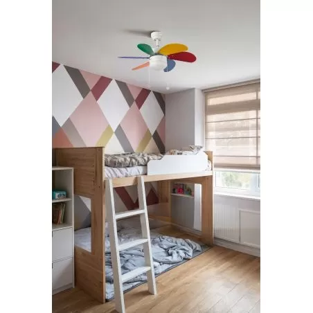 PALAO S Ventilateur multicouleurs de plafond