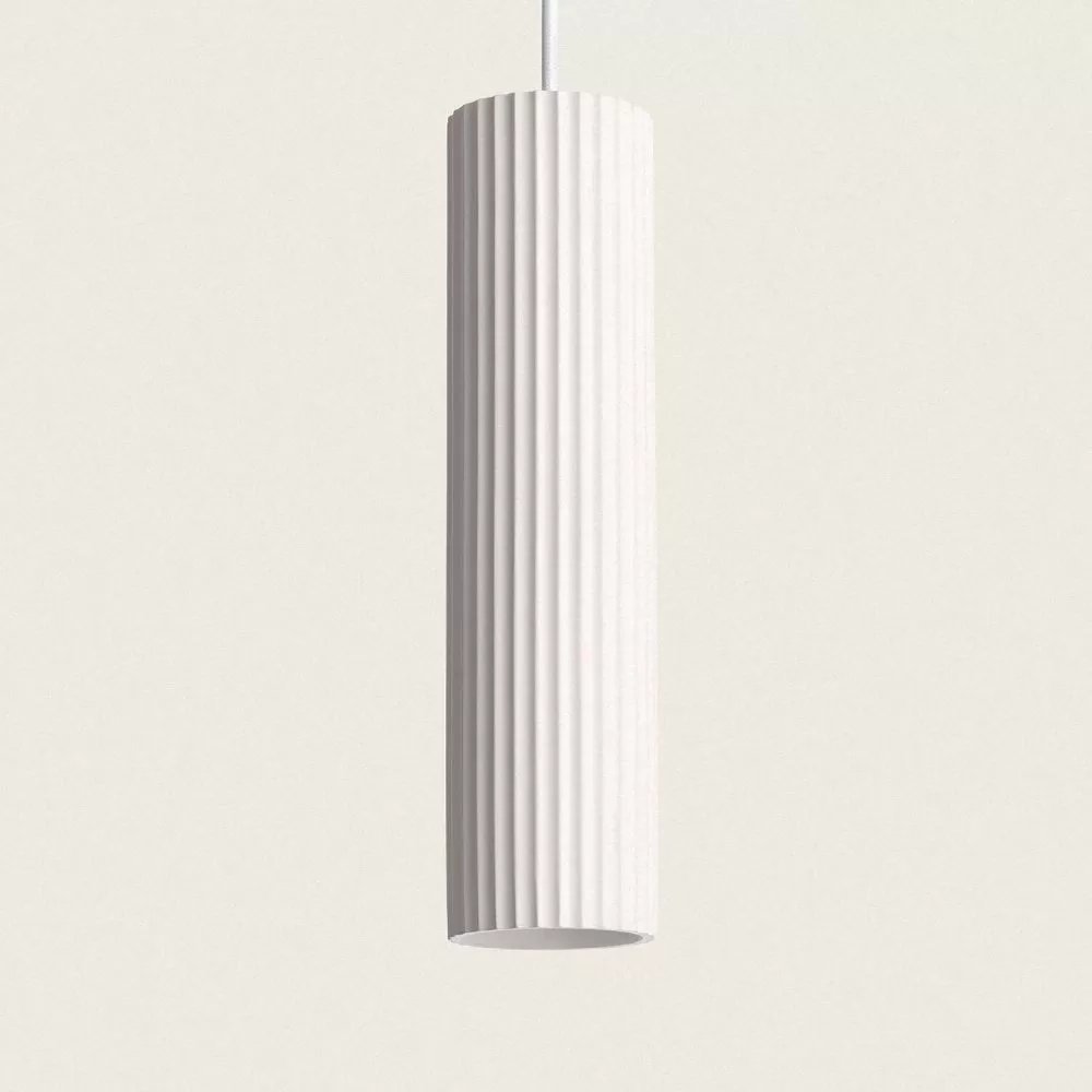 suspension-blanche-tube-platre-culot-gu10