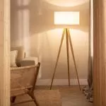 lampadaire-bois-naturelpvc-blanc-e27