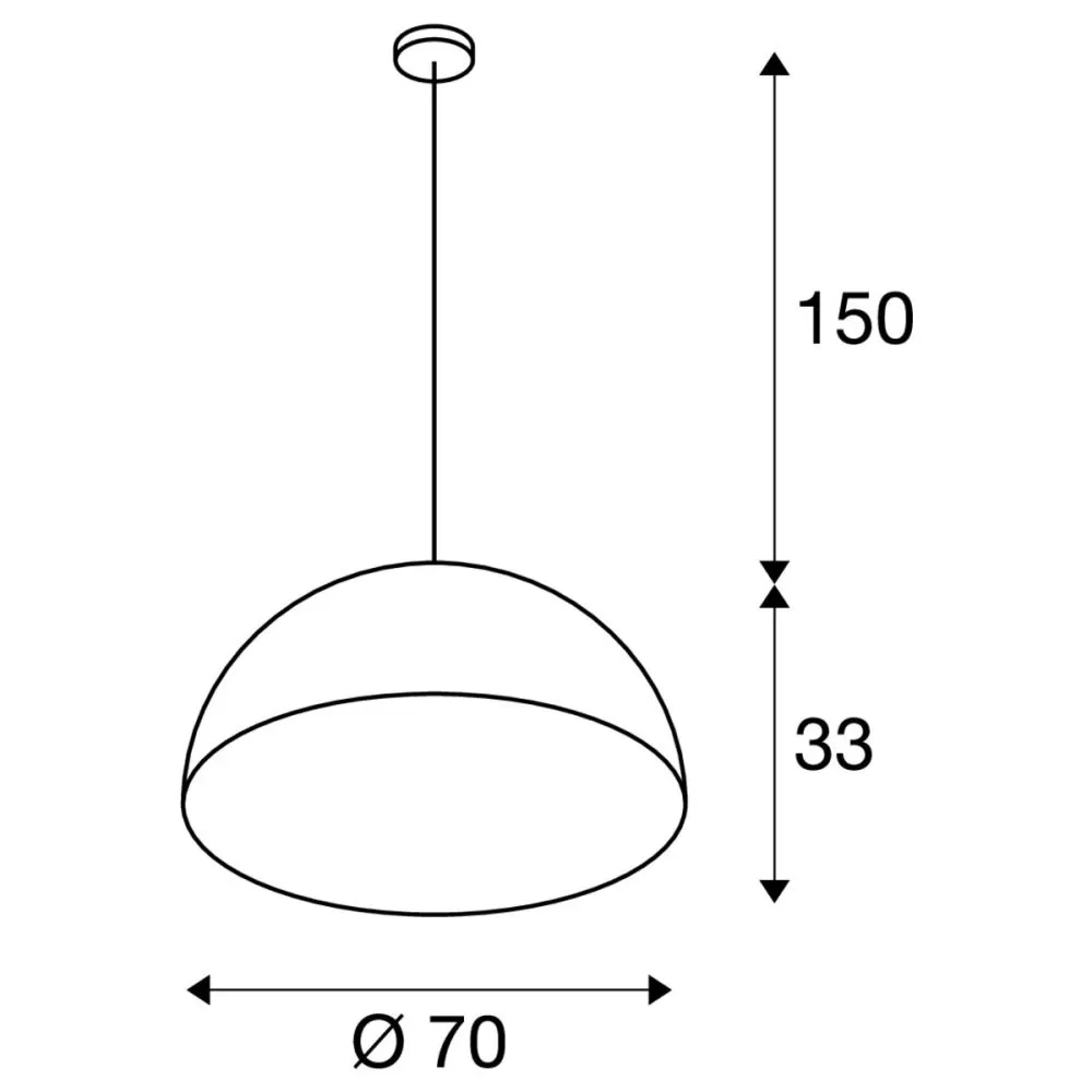 Suspension intérieure, Ø 70 cm, noir/or, E27, 40 W max