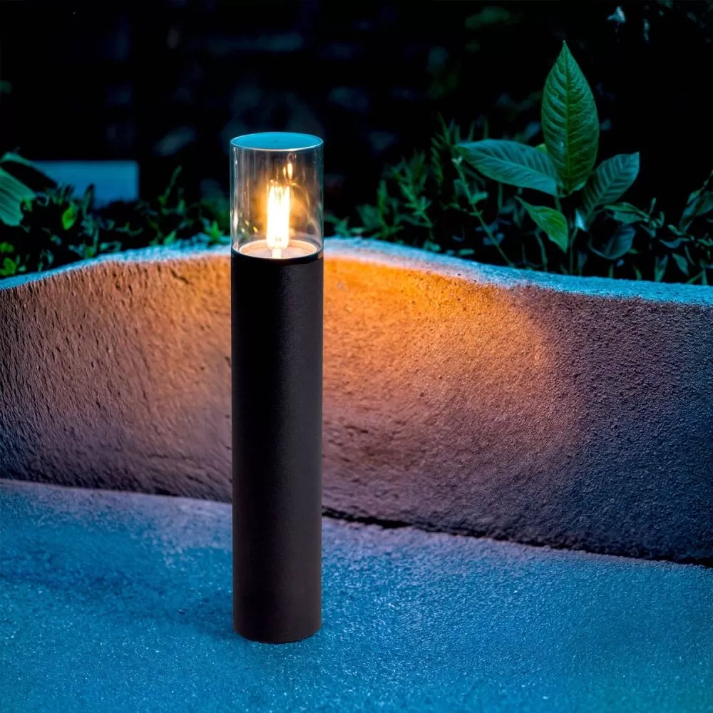 borne-de-jardin-noire-50cm-culot-e27-ip44-220v