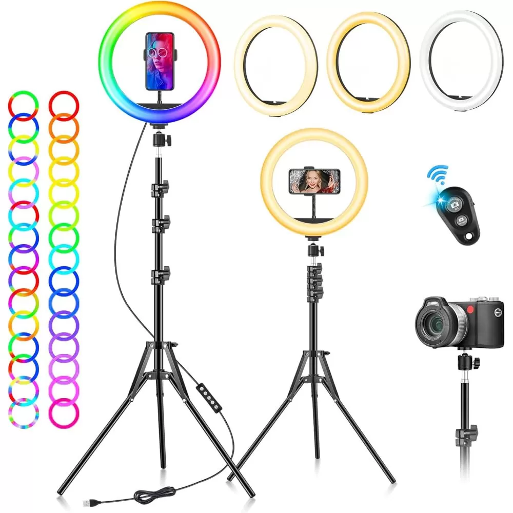trepied-barre-led-rgbw-anneaux-selfie-video-support-smartphones