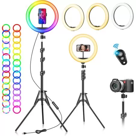 trepied-barre-led-rgbw-anneaux-selfie-video-support-smartphones