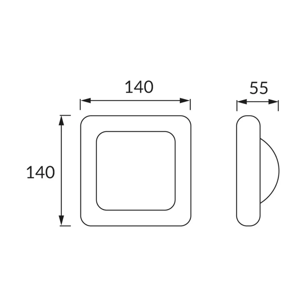 Applique plafonnier ip55 FIDO LED 4W GRIS 4000K 220v balisage