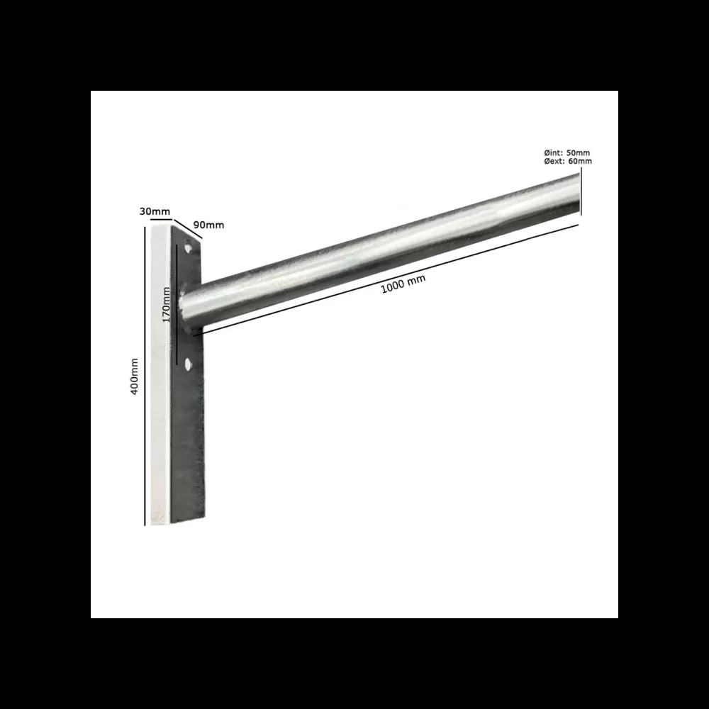 support-pour-mat-ou-mur-candelabre-eclairage-public-galva