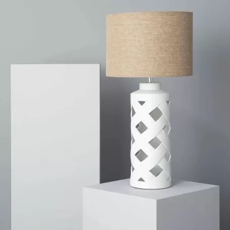 lampe-de-table-ceramique-blanche-abat-jour-beige-culot-e27-