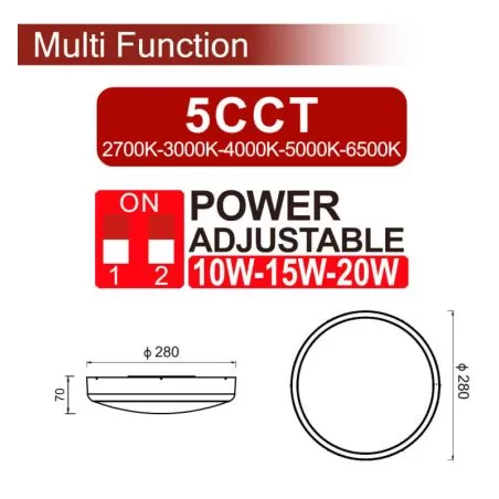 plafonnier-led-detecteur-hf-ip44-3-puissances-et-5-teintes-ajustable-