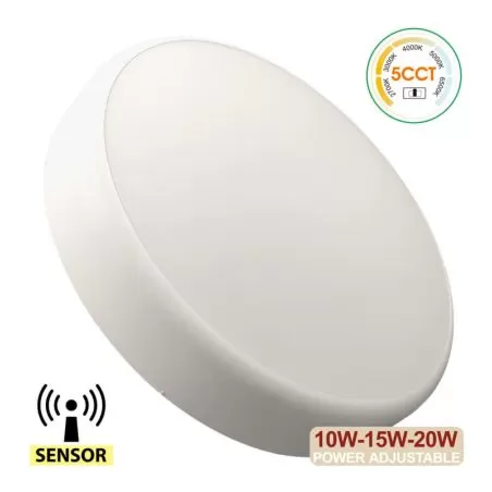 plafonnier-led-detecteur-hf-ip44-3-puissances-et-5-teintes-ajustable-