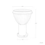 borne-led-balise-noire-35cm-ip65-culot-e27