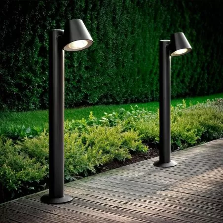 borne-balise-exterieure-70cm-noire-culot-gu10