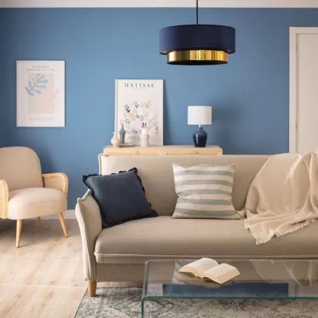 suspension-abat-jour-tissu-culot-e27-bleu-et-dore