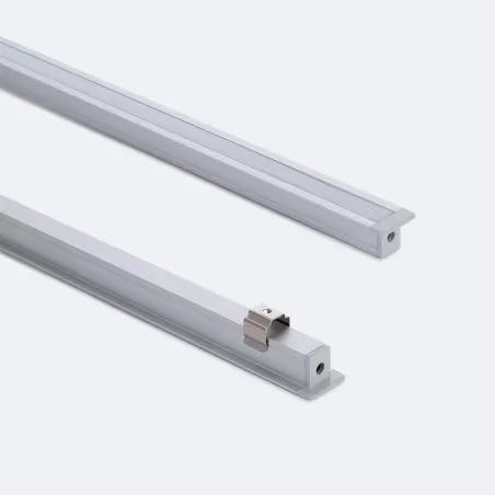 Profilé Aluminium ruban encastrable de sol avec diffuseur Continu pour Ruban LED