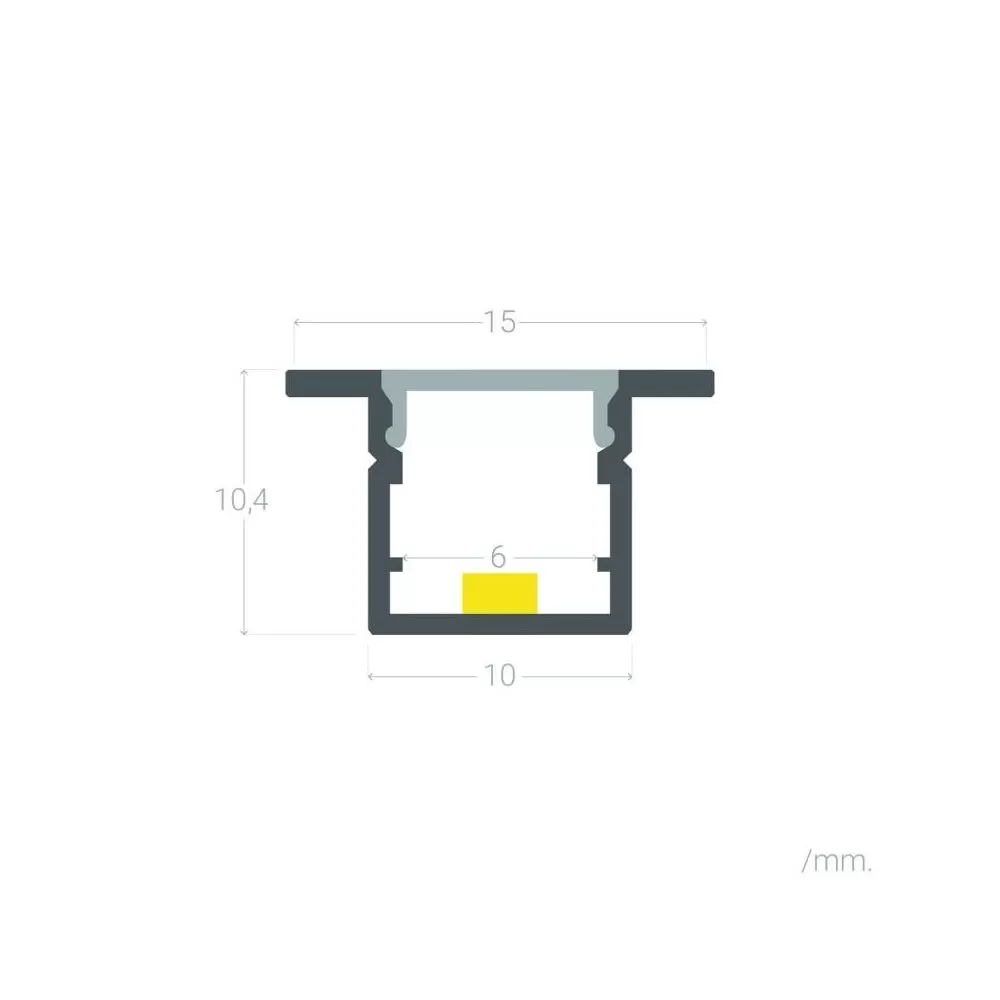 Profilé Aluminium ruban encastrable de sol avec diffuseur Continu pour Ruban LED