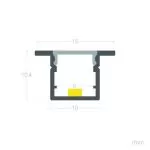 Profilé Aluminium ruban encastrable de sol avec diffuseur Continu pour Ruban LED