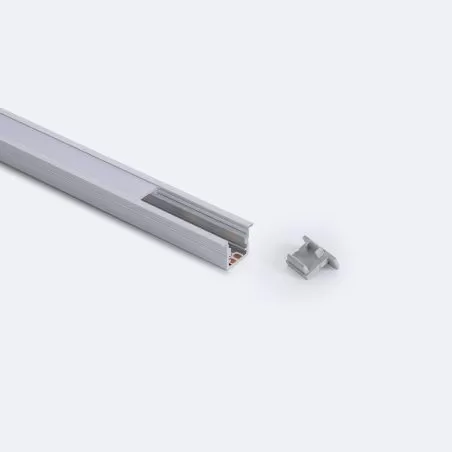 Profilé Aluminium ruban encastrable de sol avec diffuseur Continu pour Ruban LED