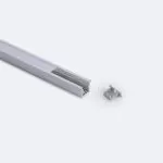 Profilé Aluminium ruban encastrable de sol avec diffuseur Continu pour Ruban LED